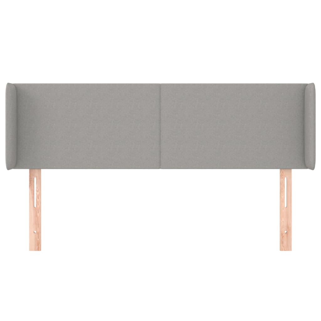 Tête de lit avec oreilles Gris clair 147x16x78/88 cm Tissu