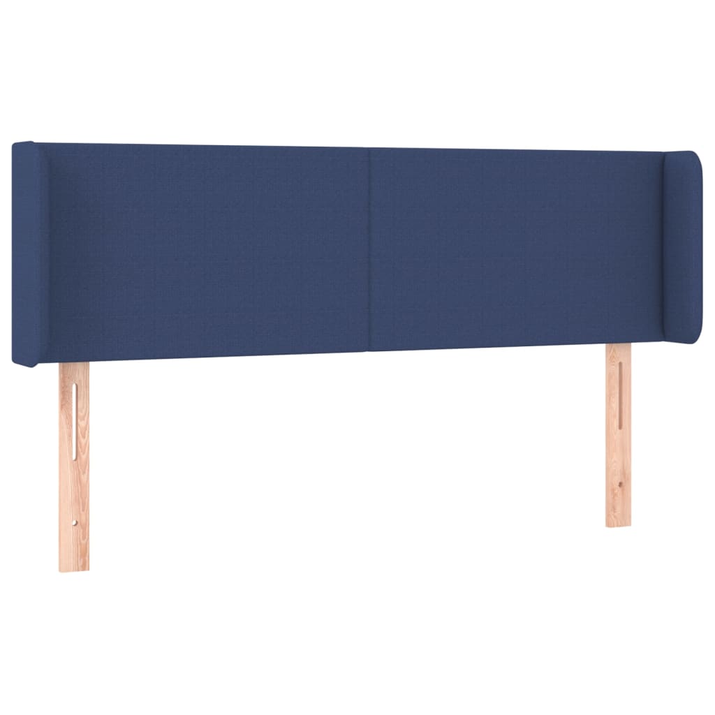 Tête de lit avec oreilles Bleu 147x16x78/88 cm Tissu