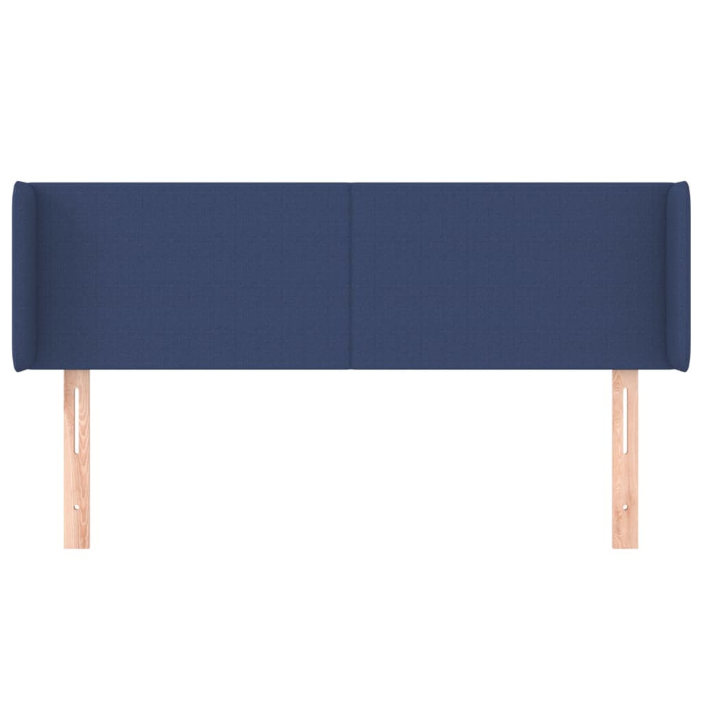 Tête de lit avec oreilles Bleu 147x16x78/88 cm Tissu