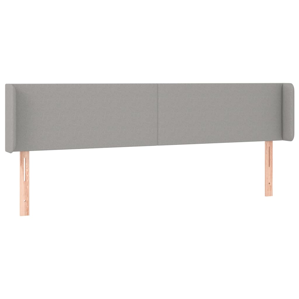 Tête de lit avec oreilles Gris clair 163x16x78/88 cm Tissu