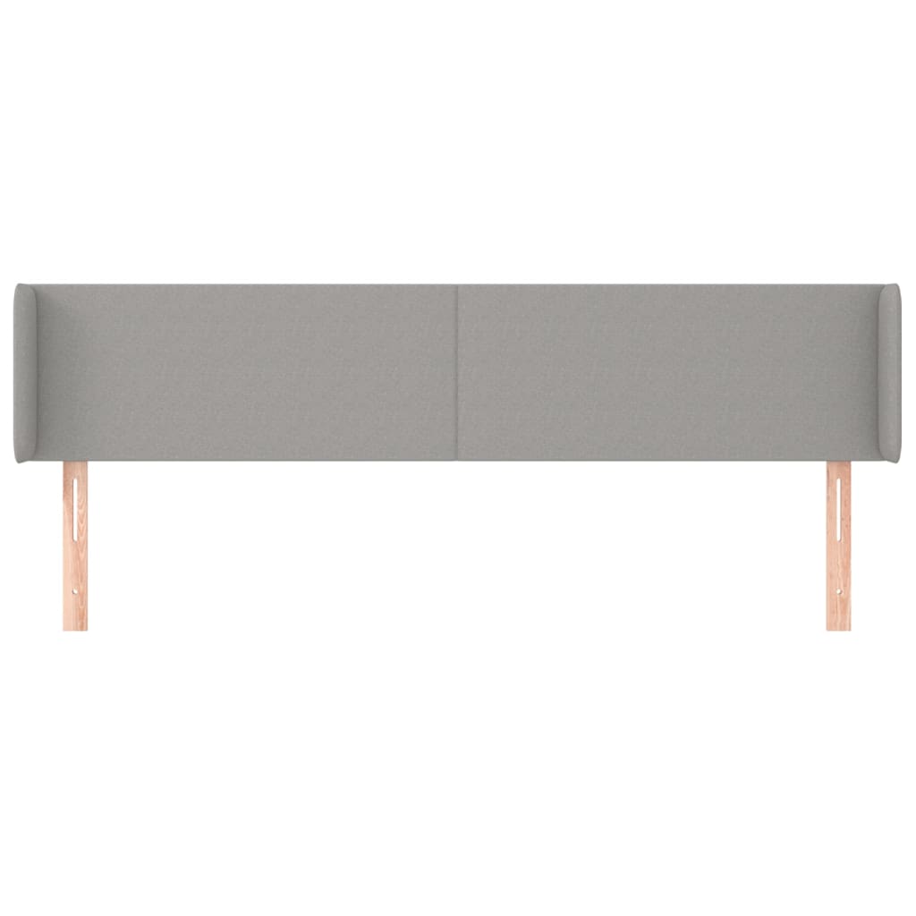 Tête de lit avec oreilles Gris clair 163x16x78/88 cm Tissu