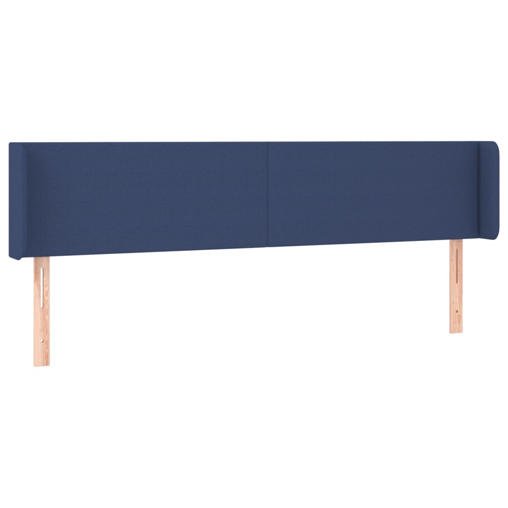 Tête de lit avec oreilles Bleu 163x16x78/88 cm Tissu