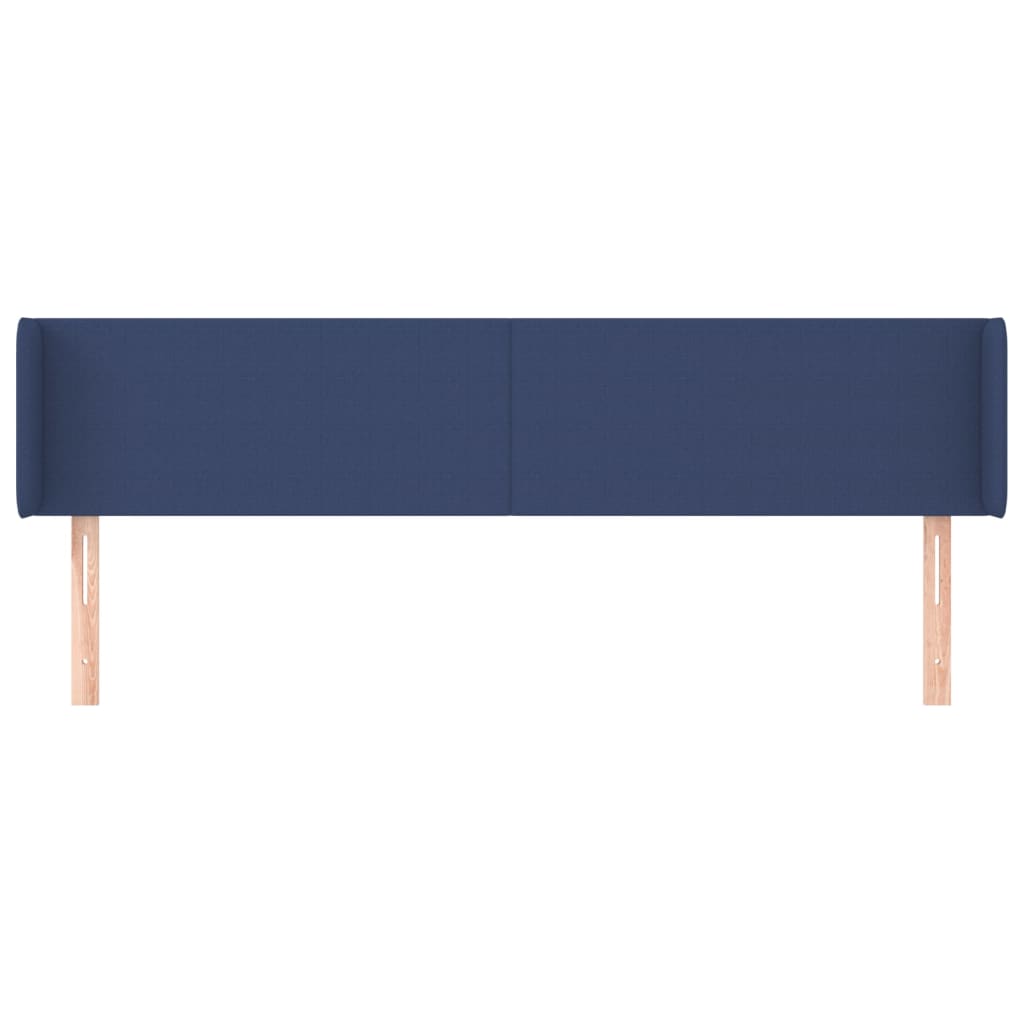 Tête de lit avec oreilles Bleu 163x16x78/88 cm Tissu