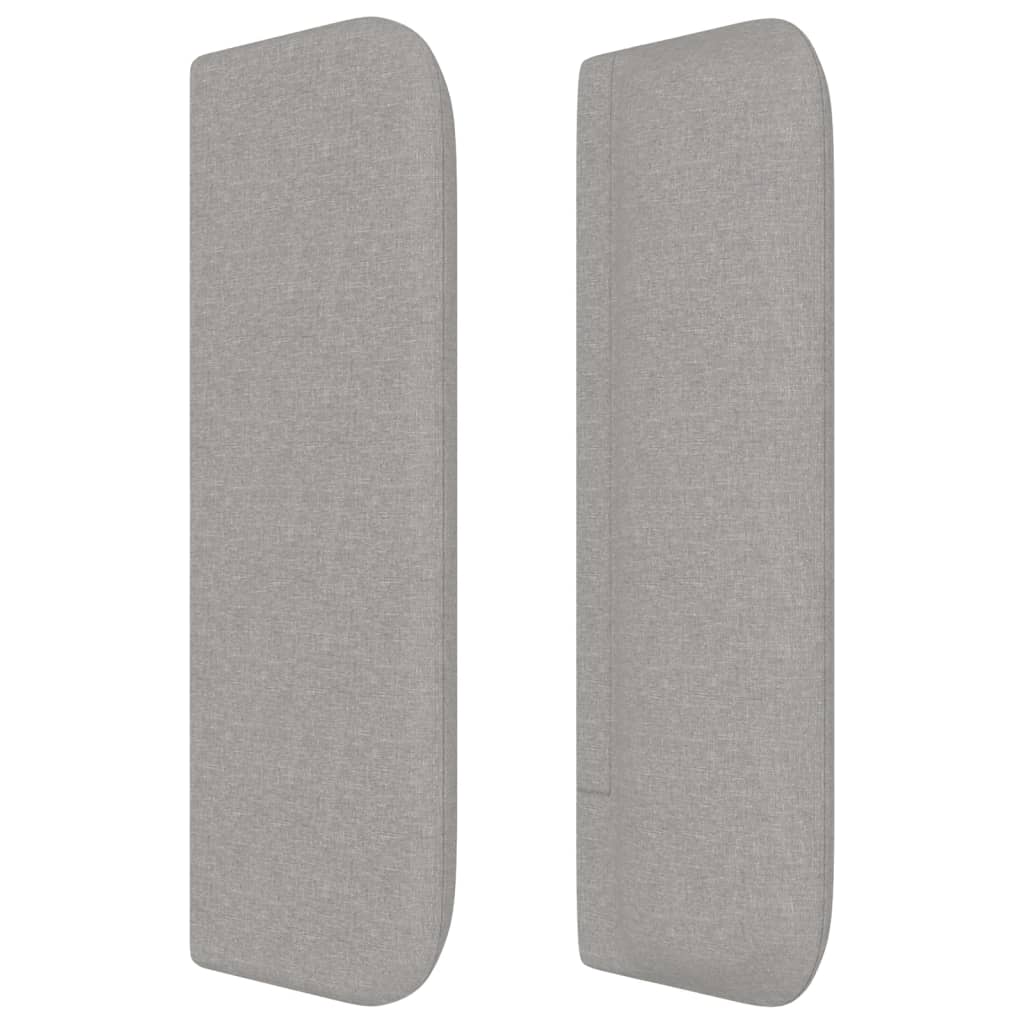 Tête de lit avec oreilles Gris clair 203x16x78/88 cm Tissu