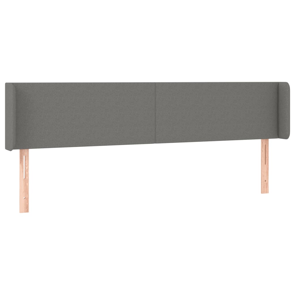 Tête de lit avec oreilles Gris foncé 203x16x78/88 cm Tissu