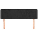 Tête de lit avec oreilles Noir 147x16x78/88 cm Velours