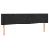 Tête de lit avec oreilles Noir 163x16x78/88 cm Velours