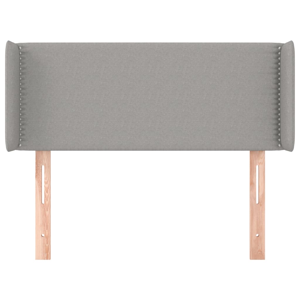 Tête de lit avec oreilles Gris clair 83x16x78/88 cm Tissu