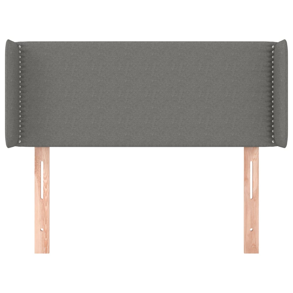 Tête de lit avec oreilles Gris foncé 83x16x78/88 cm Tissu