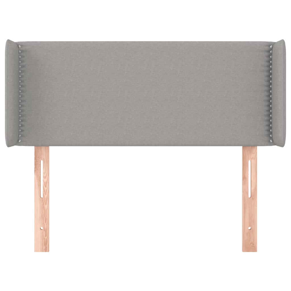 Tête de lit avec oreilles Gris clair 93x16x78/88 cm Tissu