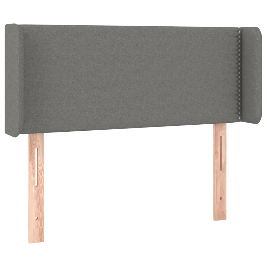 Tête de lit avec oreilles Gris foncé 93x16x78/88 cm Tissu