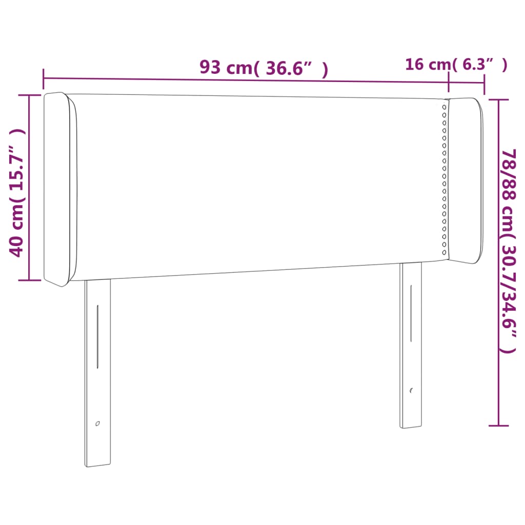 Tête de lit avec oreilles Taupe 93x16x78/88 cm Tissu