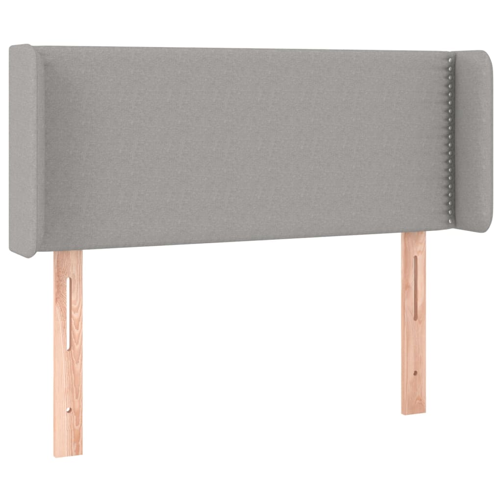 Tête de lit avec oreilles Gris clair 103x16x78/88 cm Tissu