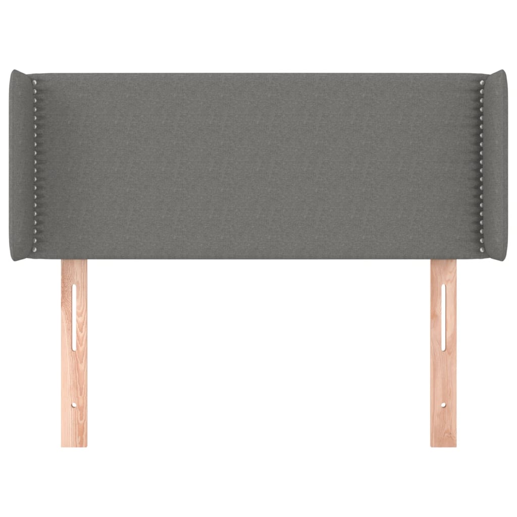 Tête de lit avec oreilles Gris foncé 103x16x78/88 cm Tissu