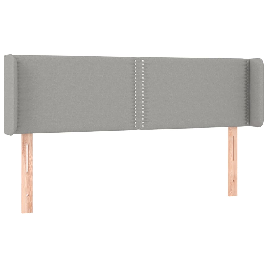 Tête de lit avec oreilles Gris clair 147x16x78/88 cm Tissu