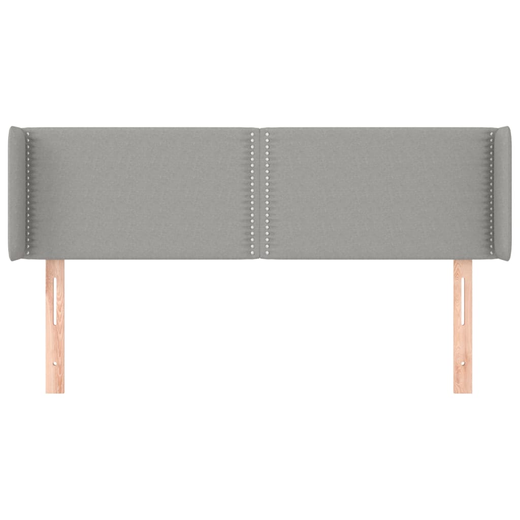 Tête de lit avec oreilles Gris clair 147x16x78/88 cm Tissu