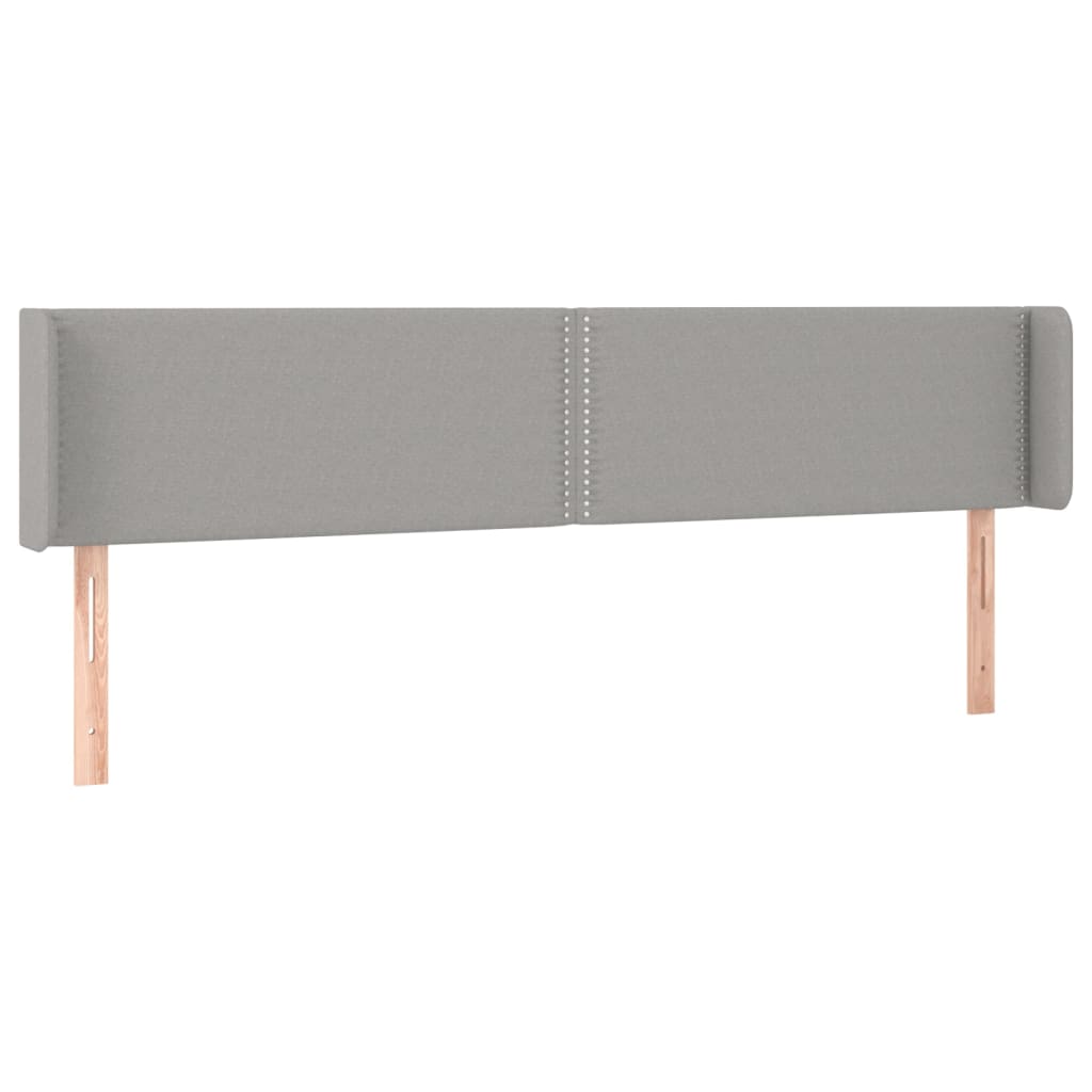 Tête de lit avec oreilles Gris clair 163x16x78/88 cm Tissu