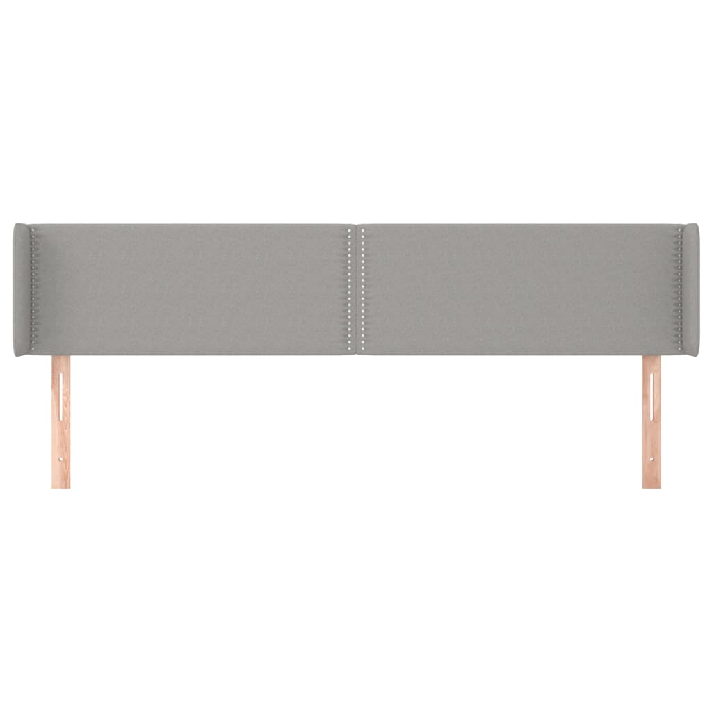 Tête de lit avec oreilles Gris clair 163x16x78/88 cm Tissu