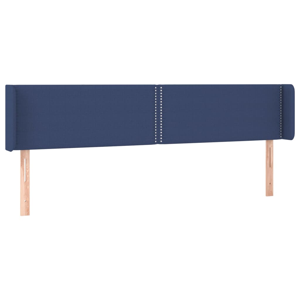 Tête de lit avec oreilles Bleu 163x16x78/88 cm Tissu