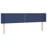 Tête de lit avec oreilles Bleu 163x16x78/88 cm Tissu