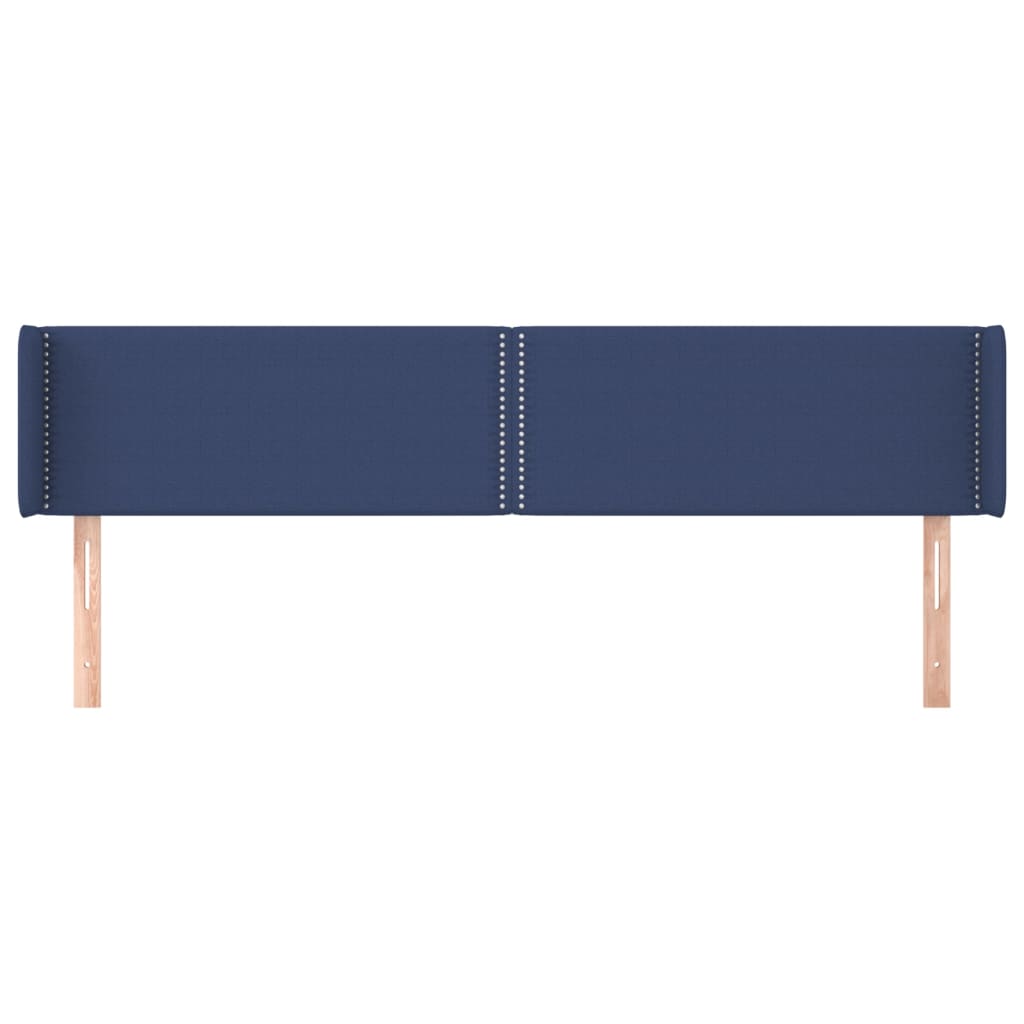 Tête de lit avec oreilles Bleu 163x16x78/88 cm Tissu