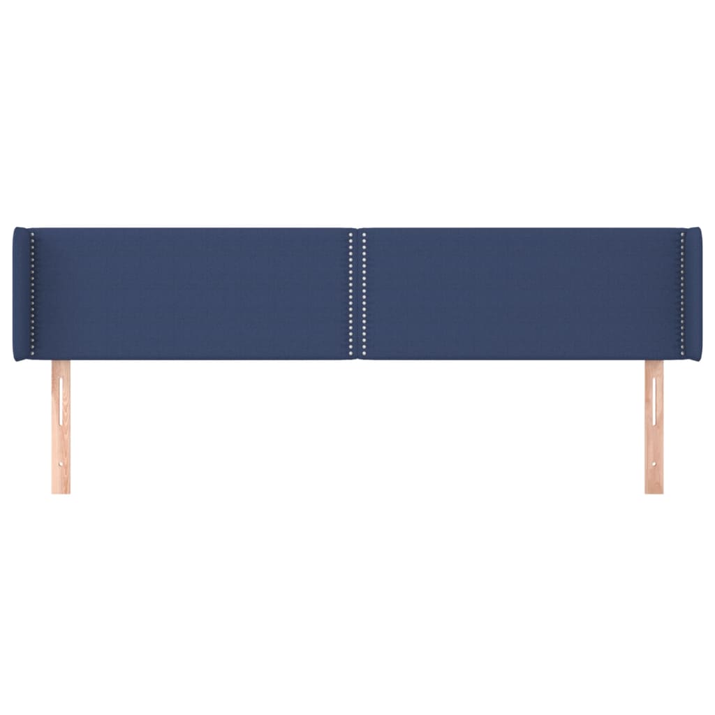 Tête de lit avec oreilles Bleu 183x16x78/88 cm Tissu