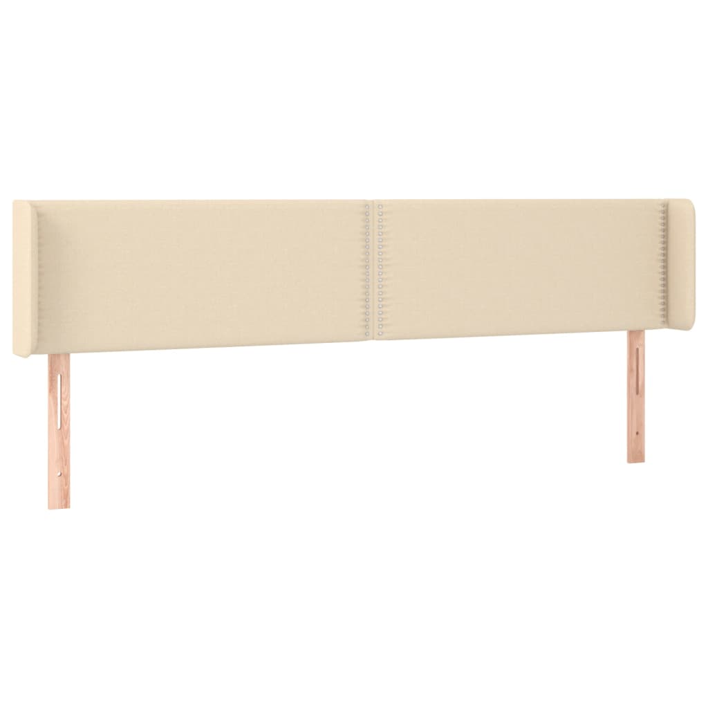 Tête de lit avec oreilles Crème 203x16x78/88 cm Tissu