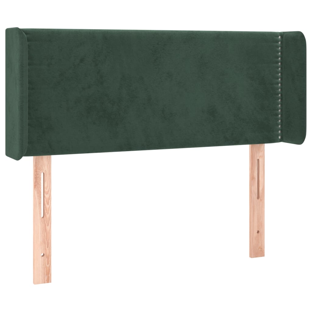 Tête de lit avec oreilles Vert foncé 93x16x78/88 cm Velours