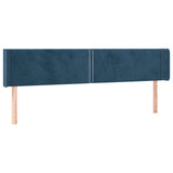 Tête de lit avec oreilles Bleu foncé 203x16x78/88 cm Velours