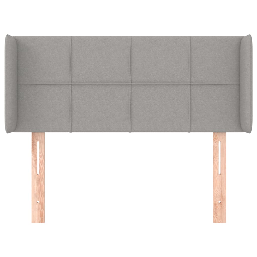 Tête de lit avec oreilles Gris clair 83x16x78/88 cm Tissu