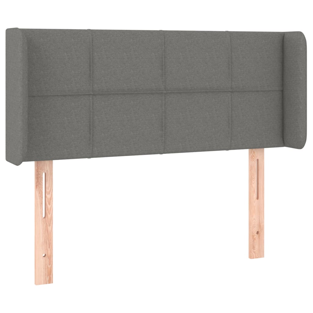 Tête de lit avec oreilles Gris foncé 83x16x78/88 cm Tissu