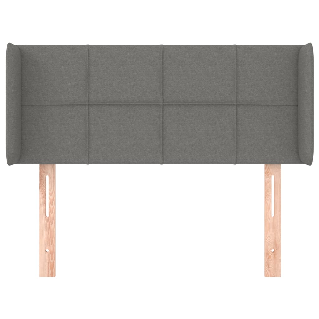 Tête de lit avec oreilles Gris foncé 83x16x78/88 cm Tissu