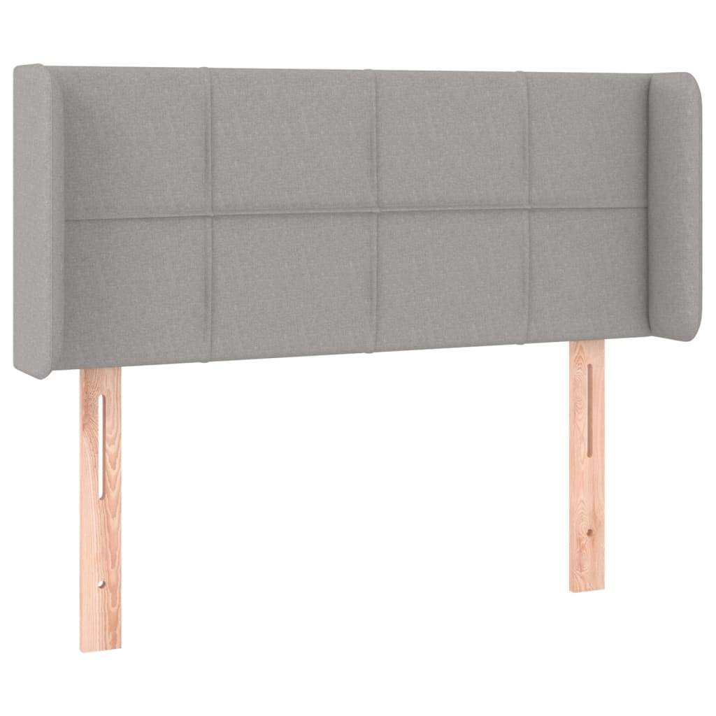 Tête de lit avec oreilles Gris clair 93x16x78/88 cm Tissu