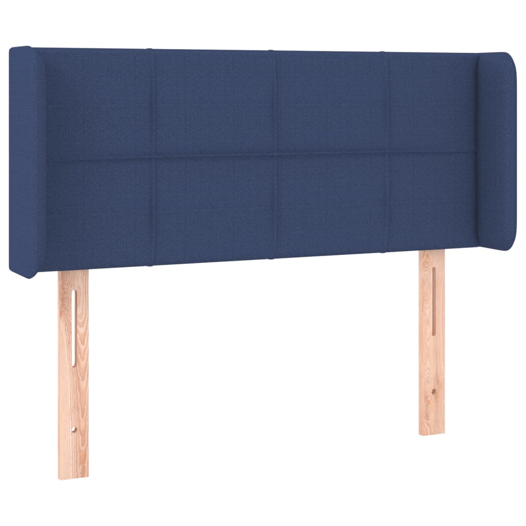 Tête de lit avec oreilles Bleu 103x16x78/88 cm Tissu