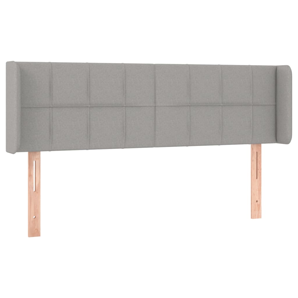 Tête de lit avec oreilles Gris clair 147x16x78/88 cm Tissu