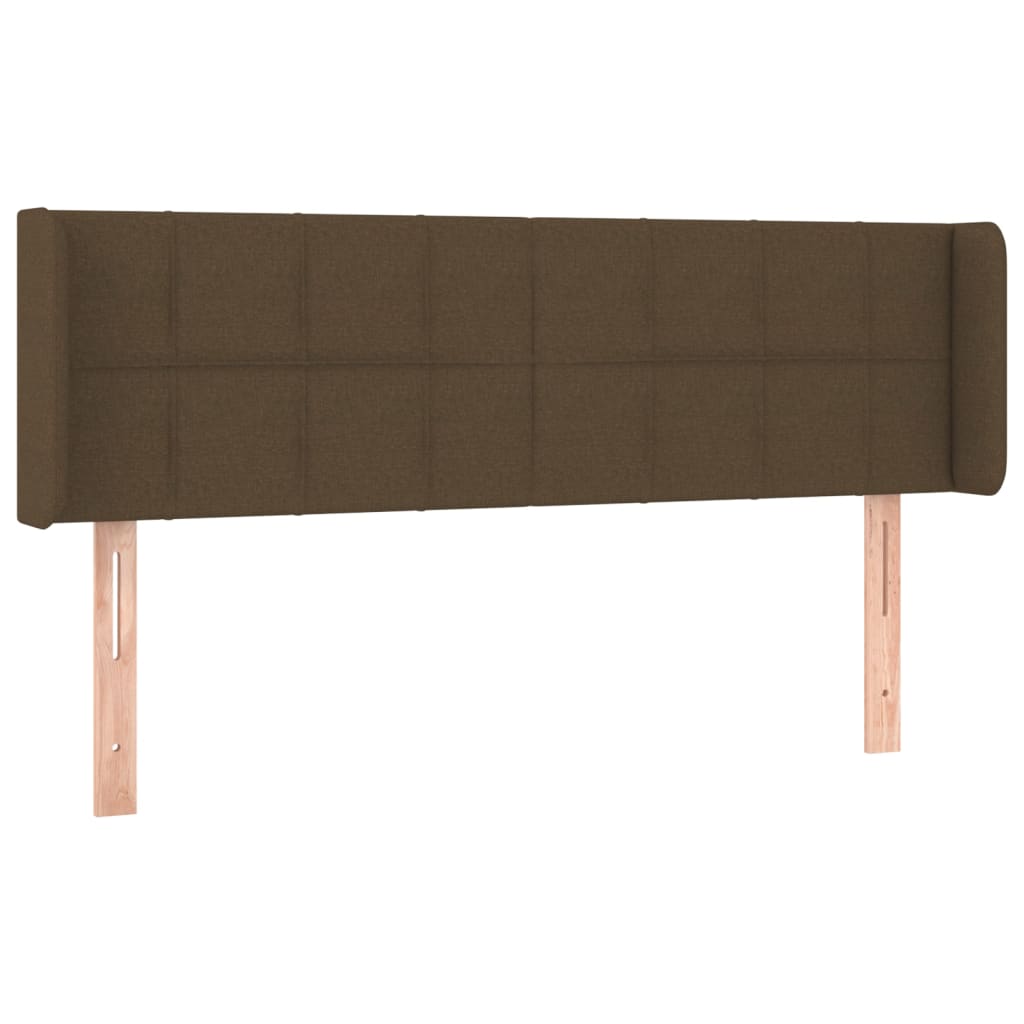 Tête de lit avec oreilles Marron Foncé 147x16x78/88 cm Tissu