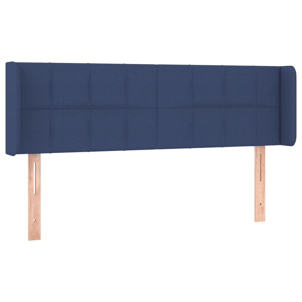 Tête de lit avec oreilles Bleu 147x16x78/88 cm Tissu