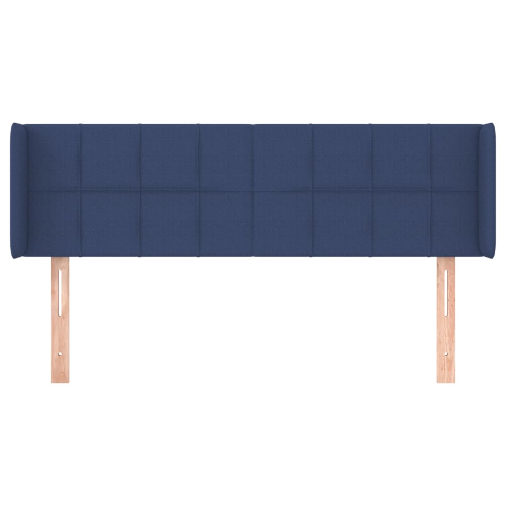 Tête de lit avec oreilles Bleu 147x16x78/88 cm Tissu