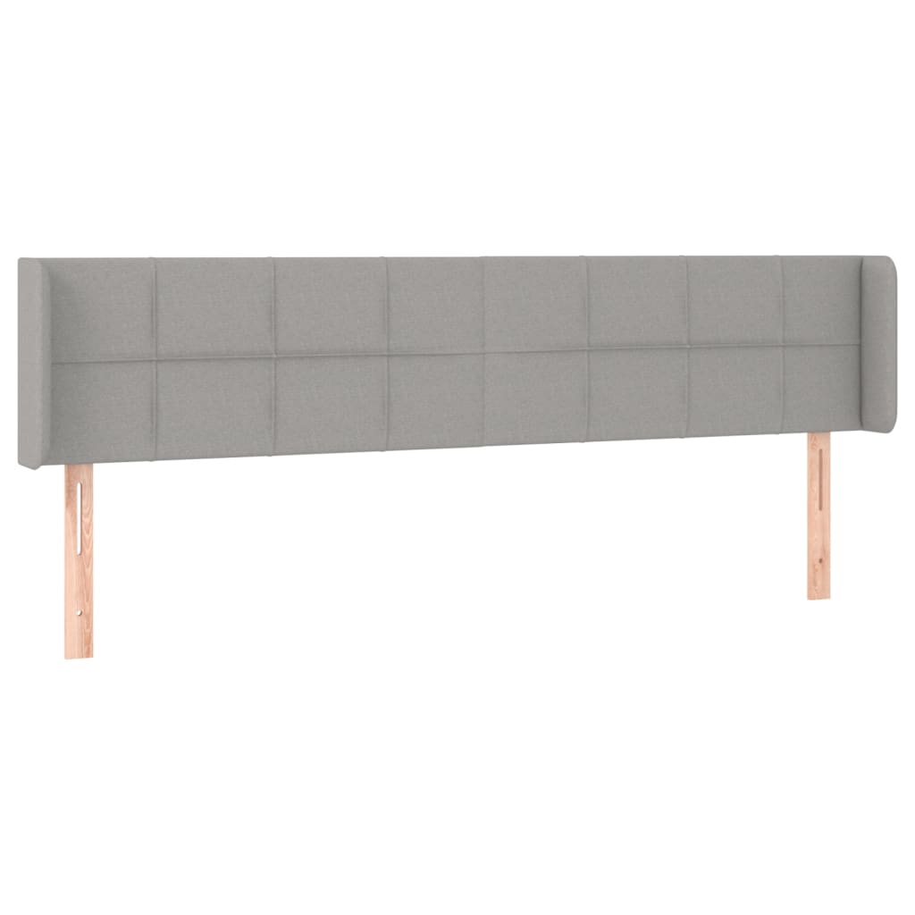 Tête de lit avec oreilles Gris clair 163x16x78/88 cm Tissu