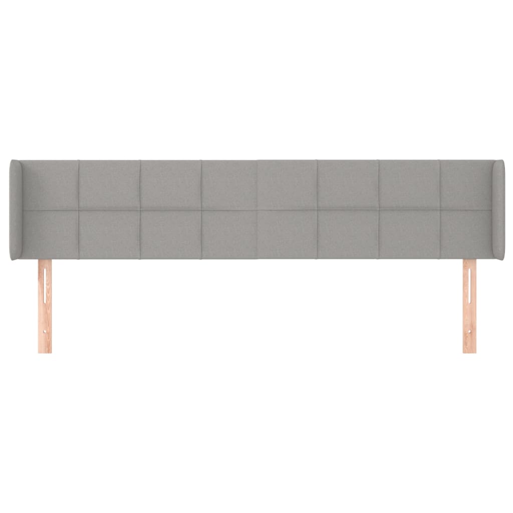 Tête de lit avec oreilles Gris clair 163x16x78/88 cm Tissu