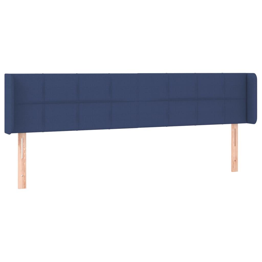 Tête de lit avec oreilles Bleu 163x16x78/88 cm Tissu