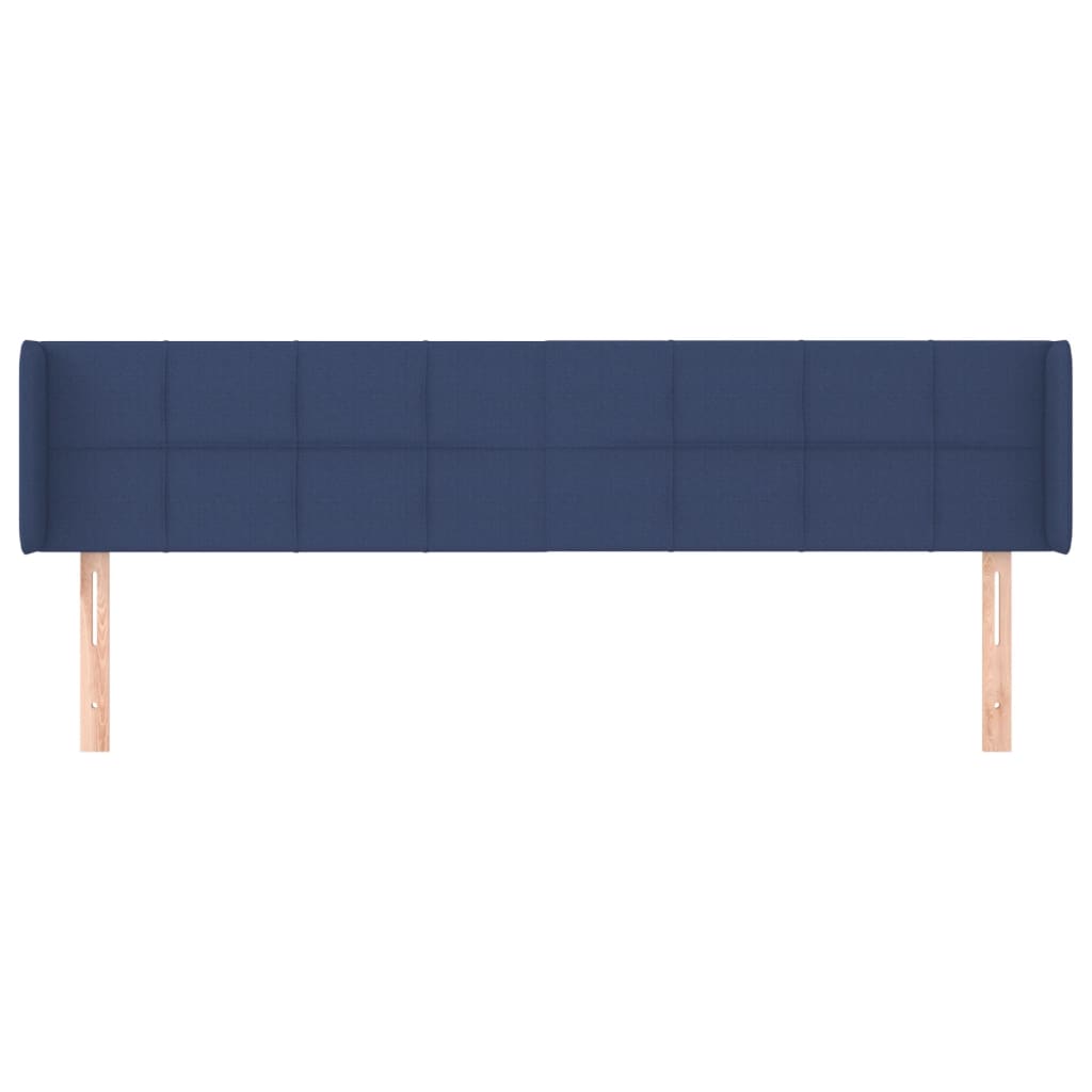 Tête de lit avec oreilles Bleu 163x16x78/88 cm Tissu