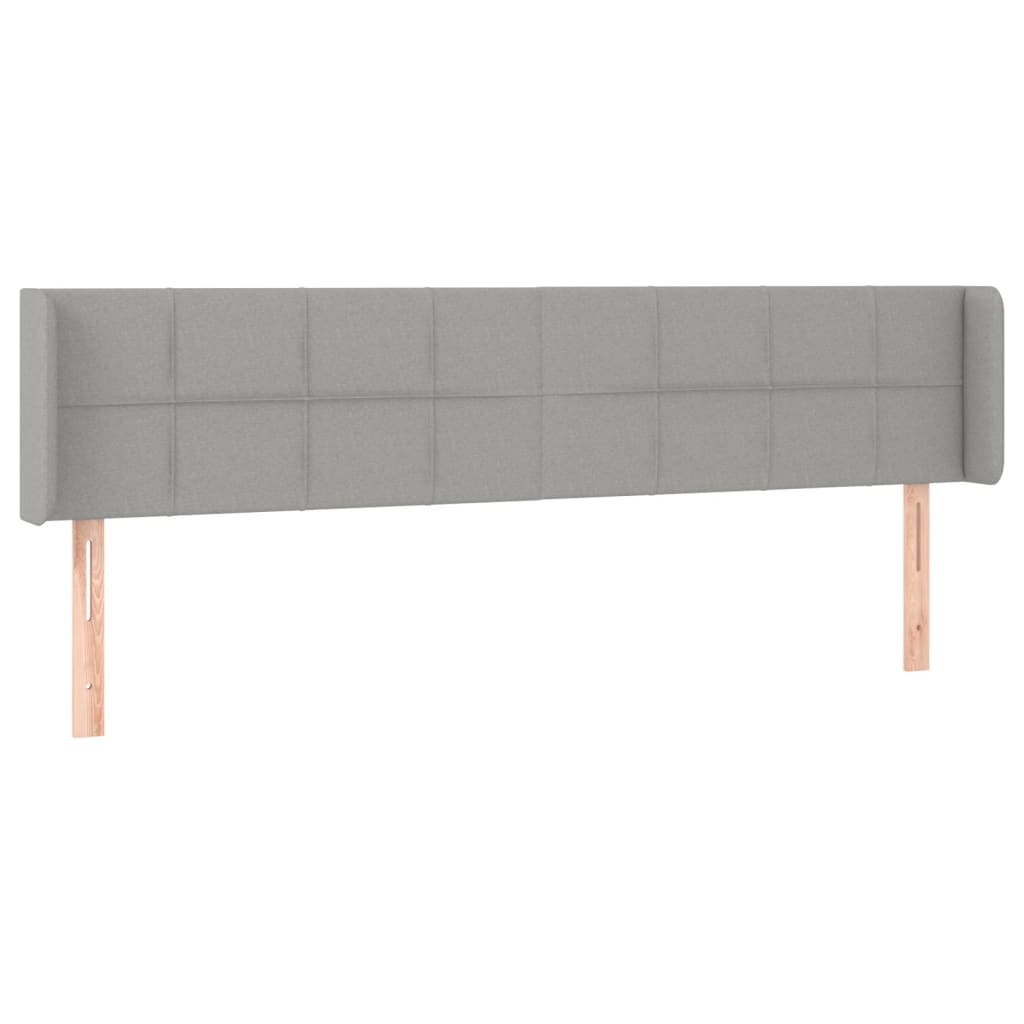 Tête de lit avec oreilles Gris clair 183x16x78/88 cm Tissu