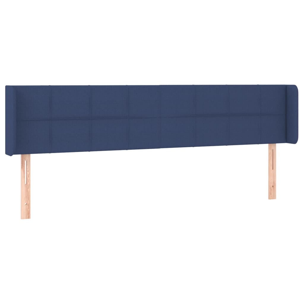 Tête de lit avec oreilles Bleu 183x16x78/88 cm Tissu