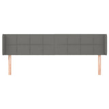 Tête de lit avec oreilles Gris foncé 203x16x78/88 cm Tissu