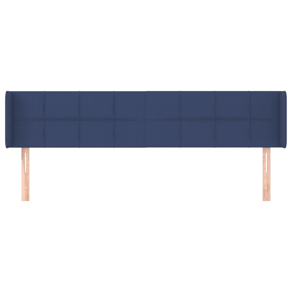 Tête de lit avec oreilles Bleu 203x16x78/88 cm Tissu