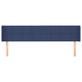 Tête de lit avec oreilles Bleu 203x16x78/88 cm Tissu