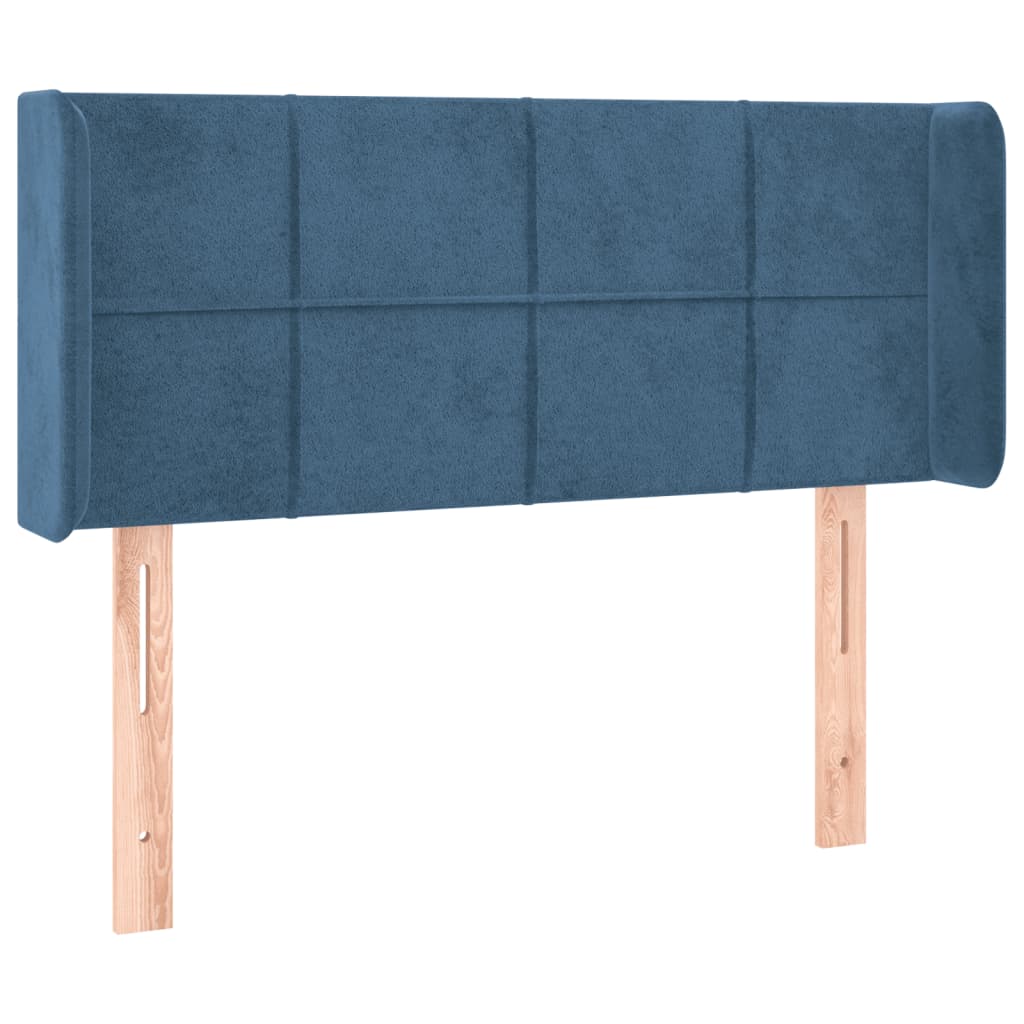 Tête de lit avec oreilles Bleu Foncé 83x16x78/88 cm Velours