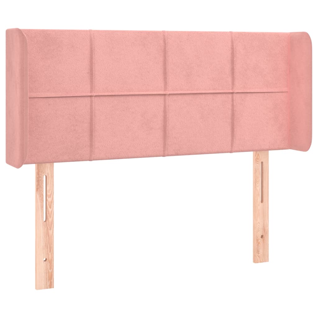 Tête de lit avec oreilles Rose 93x16x78/88 cm Velours