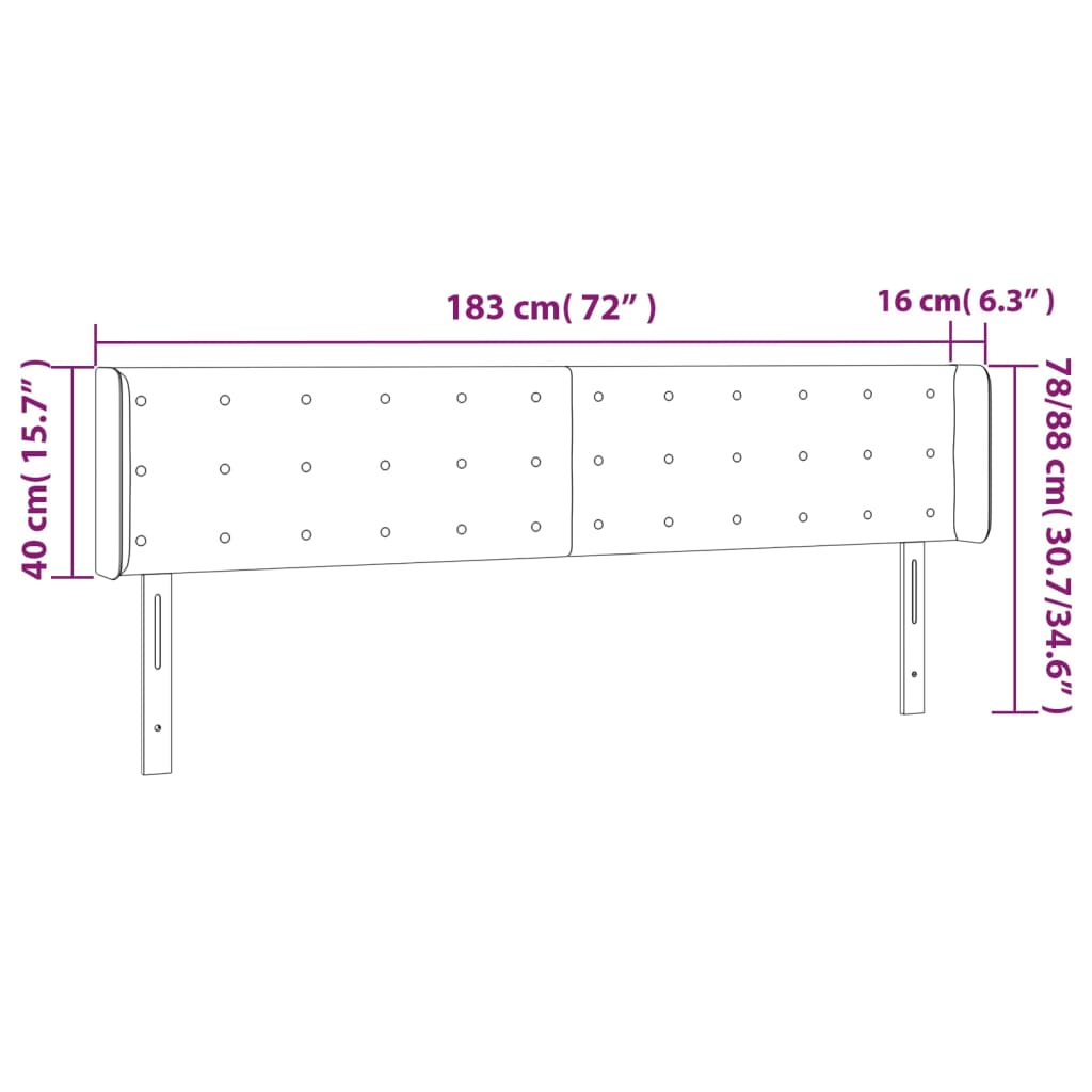 Tête de lit avec oreilles Cappuccino 183x16x78/88 cm Similicuir